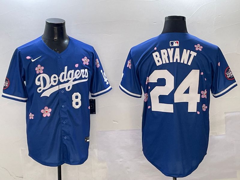 Men Los Angeles Dodgers 24 Bryant Blue Sakura Edition 2025 Nike MLB Jersey style 9